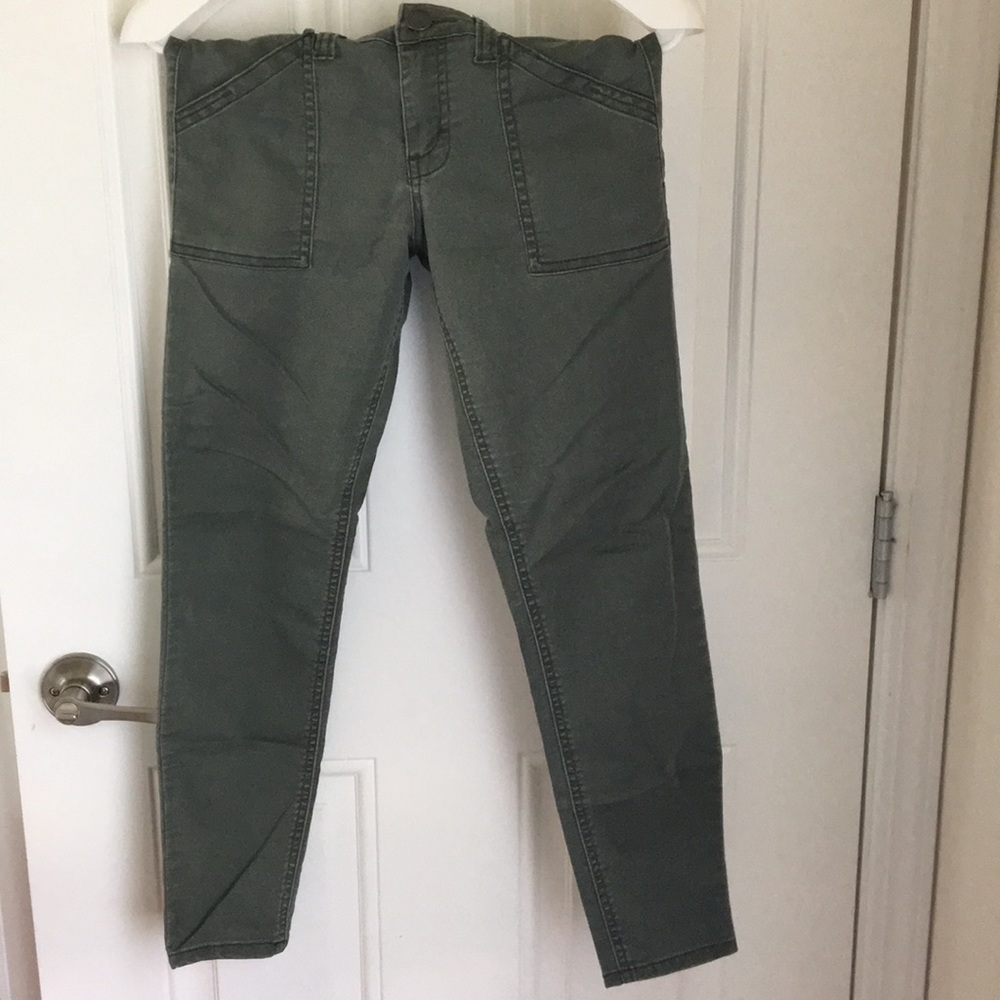 Army green skinny jeans